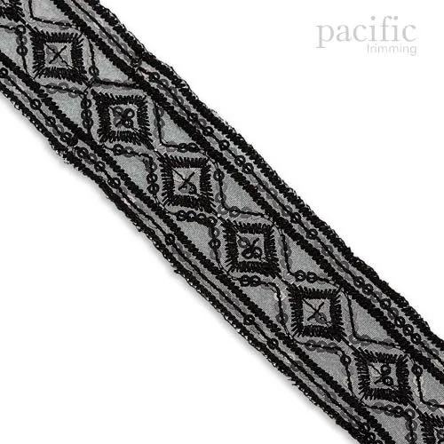 1 3/8" Sequin Diamond Pattern Trim