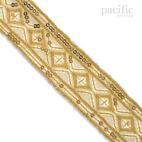 1 3/8" Sequin Diamond Pattern Trim
