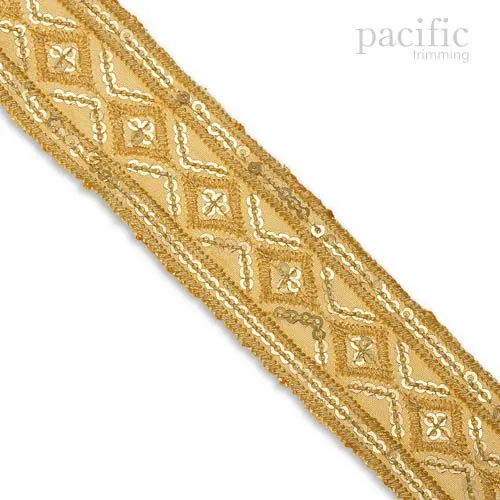 1 3/8" Sequin Diamond Pattern Trim