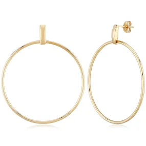 14k Large Front Facing Drop Hoop on Post
