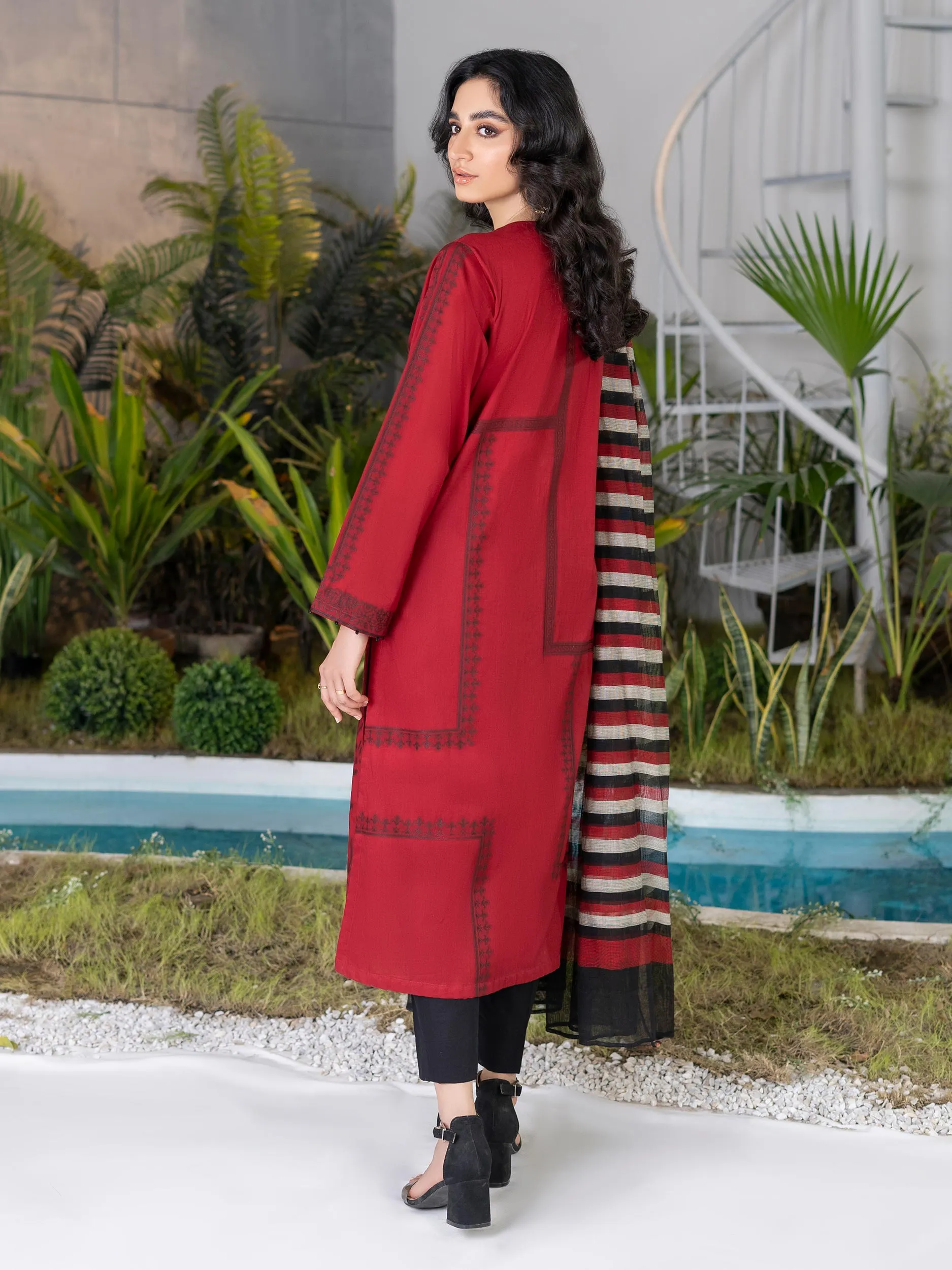 2 Piece Jacquard Suit-Embroidered (Unstitched)