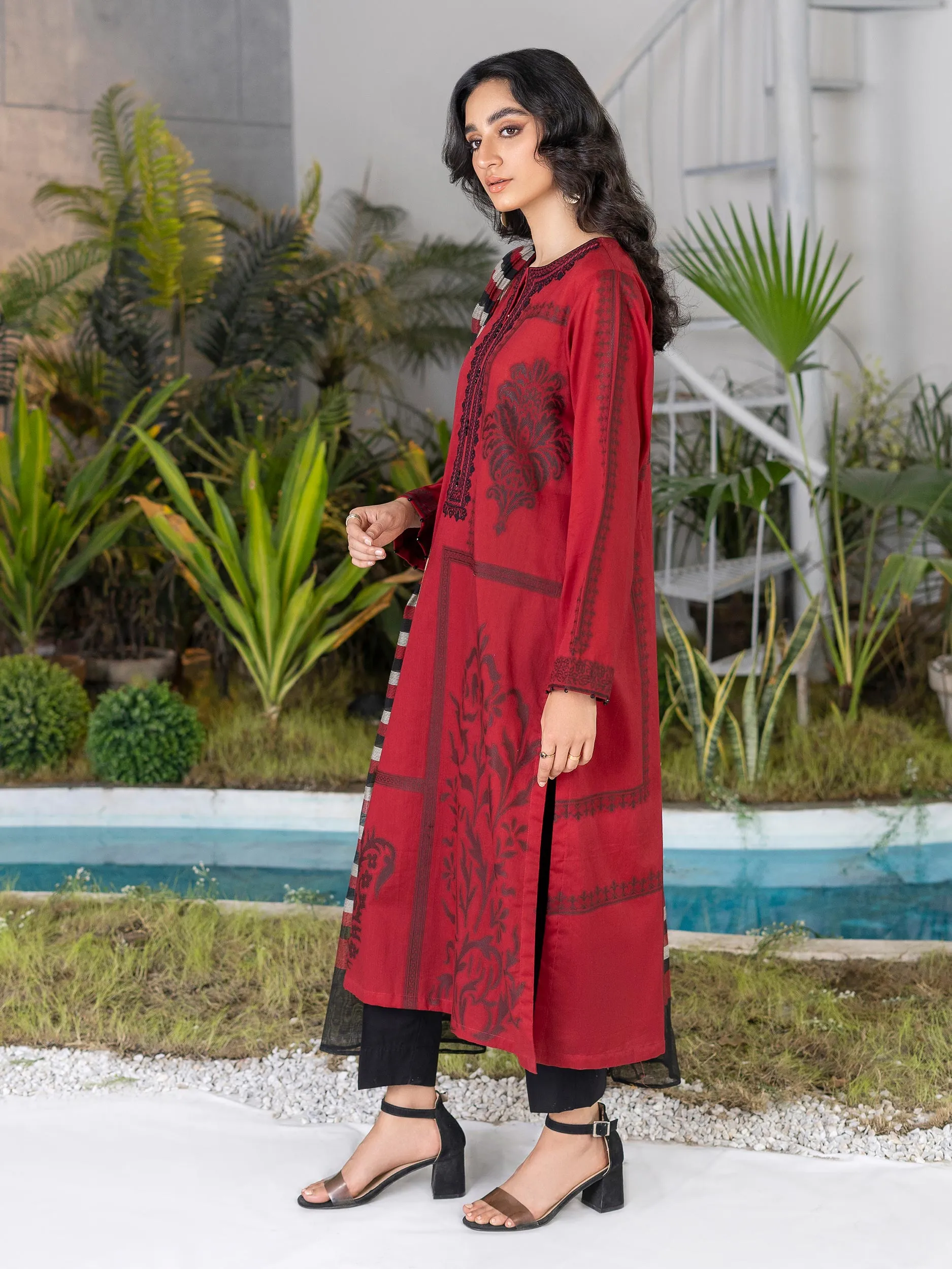 2 Piece Jacquard Suit-Embroidered (Unstitched)