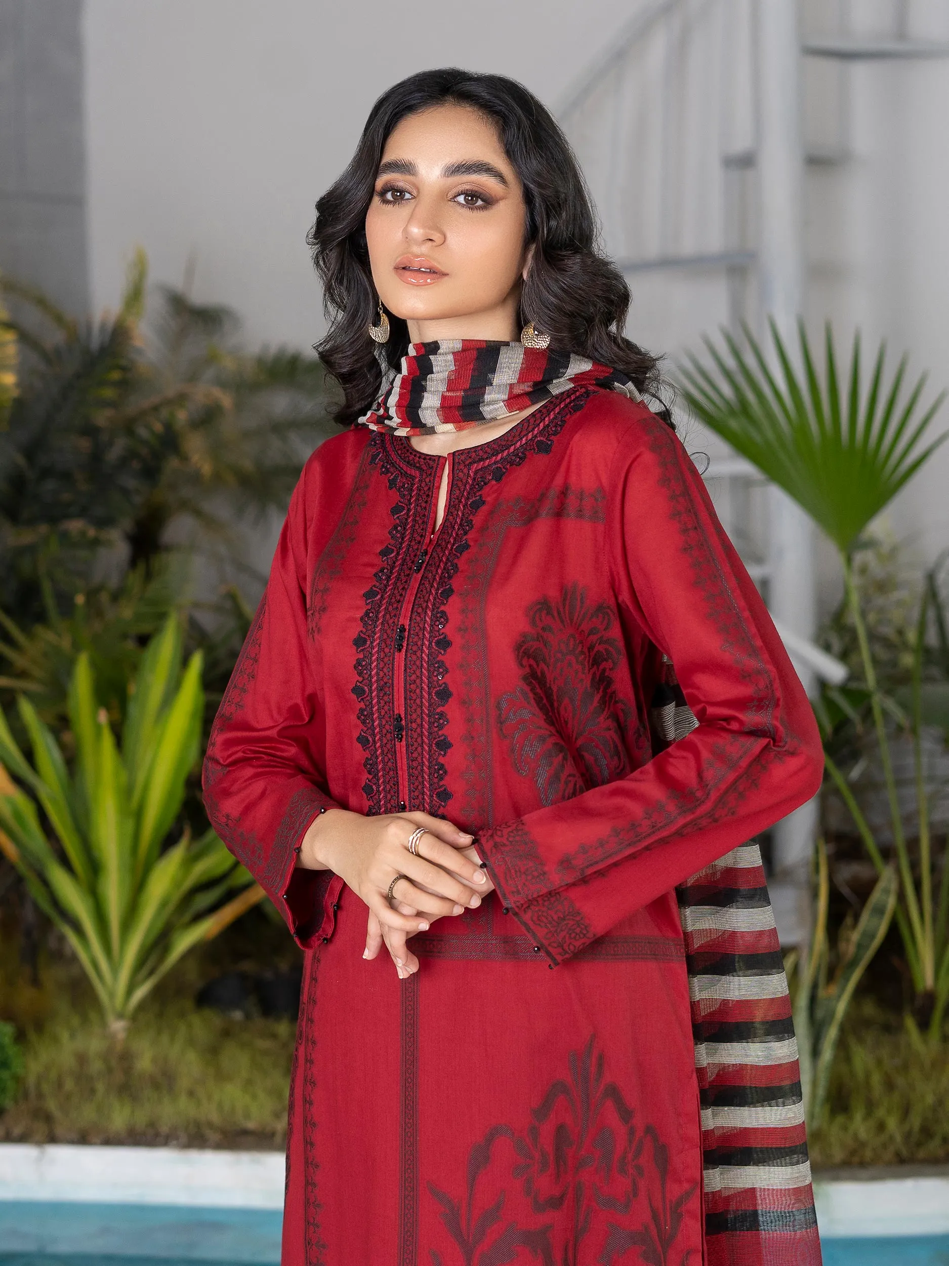 2 Piece Jacquard Suit-Embroidered (Unstitched)