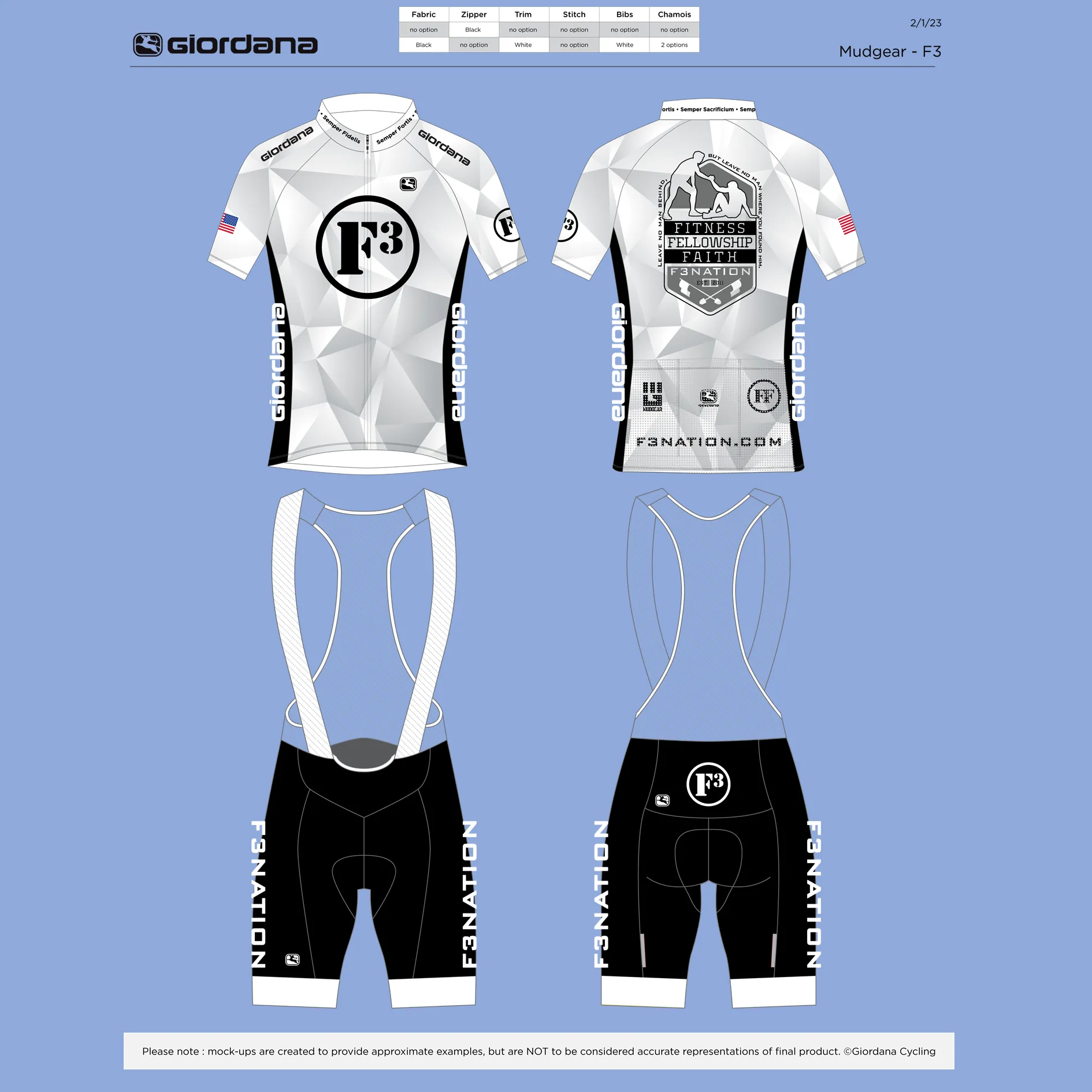 2023 F3 Cycling Kit Pre-Order September 2023