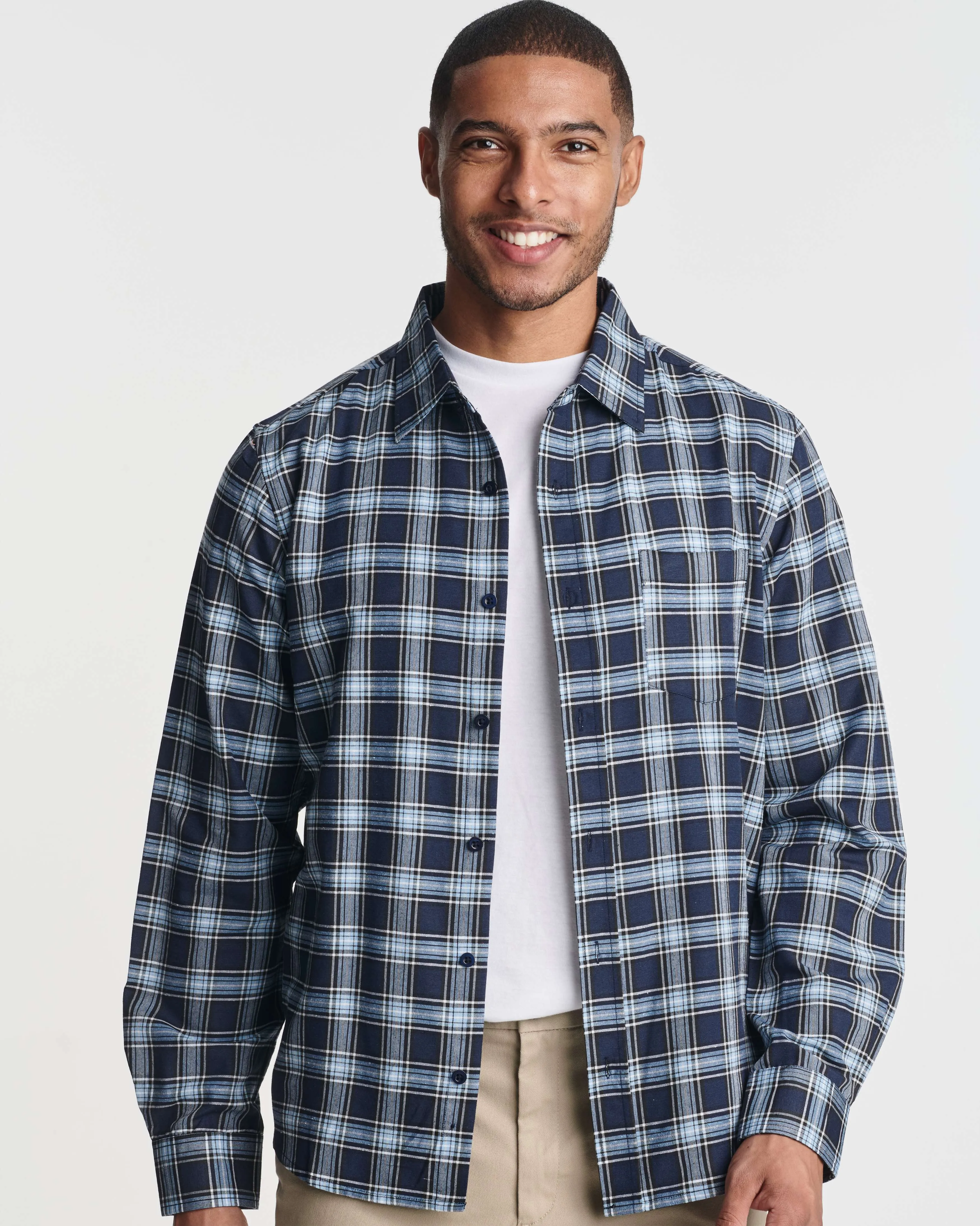 3 Pack: Men's Regular-Fit Long Sleeve Poplin Shirt (Available in Big & Tall)