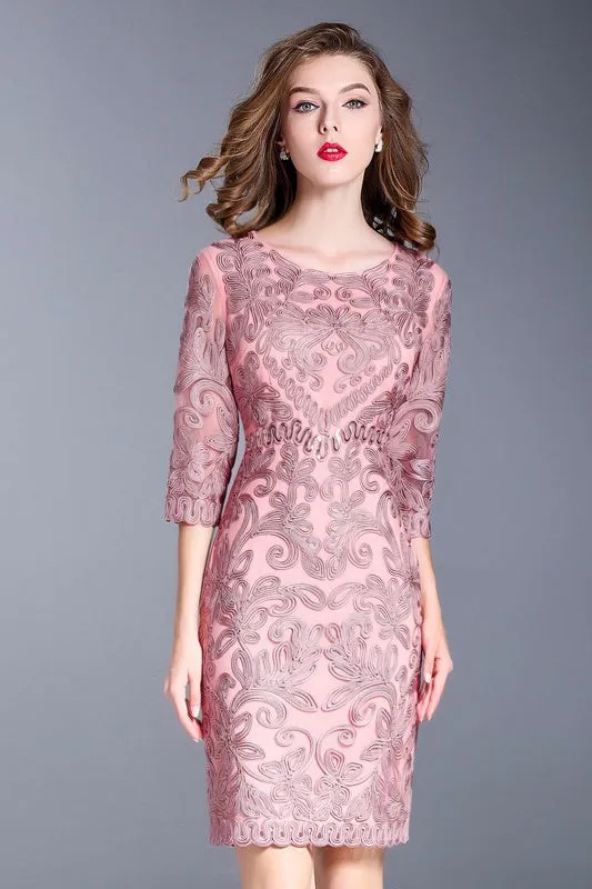 All Embroidered Dress W/ Sequin