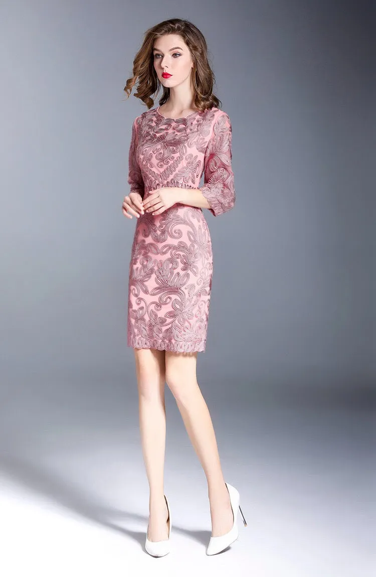 All Embroidered Dress W/ Sequin