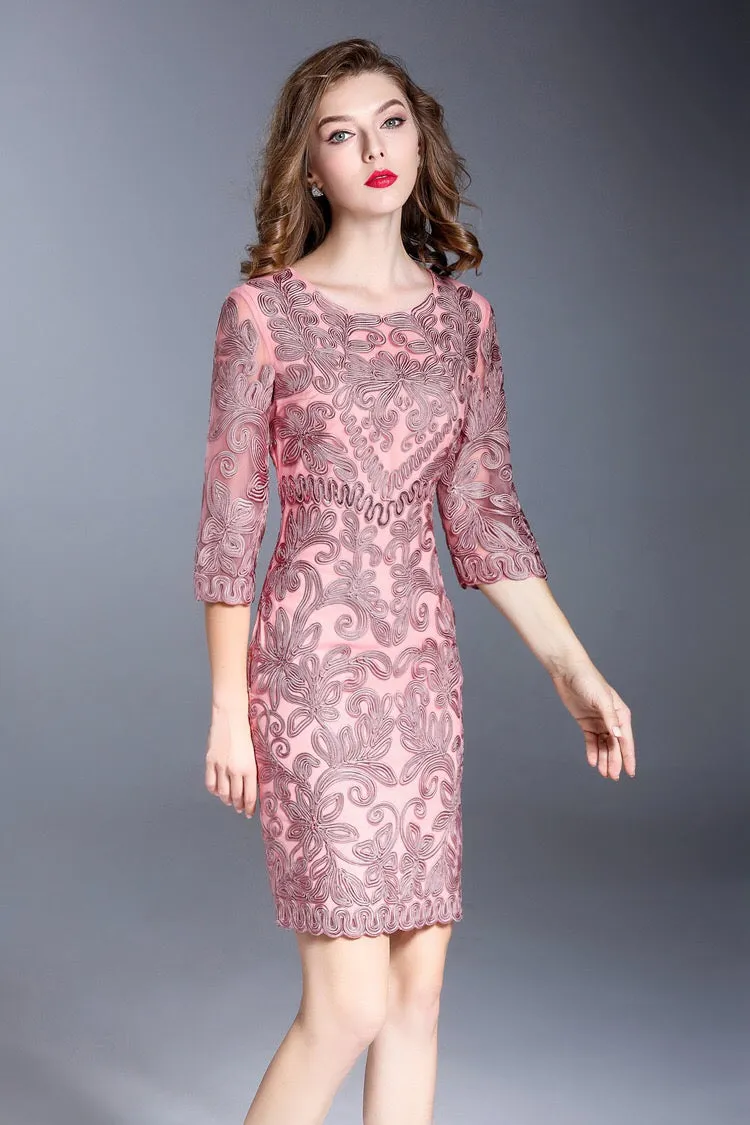 All Embroidered Dress W/ Sequin