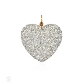 Antique diamond heart pendant