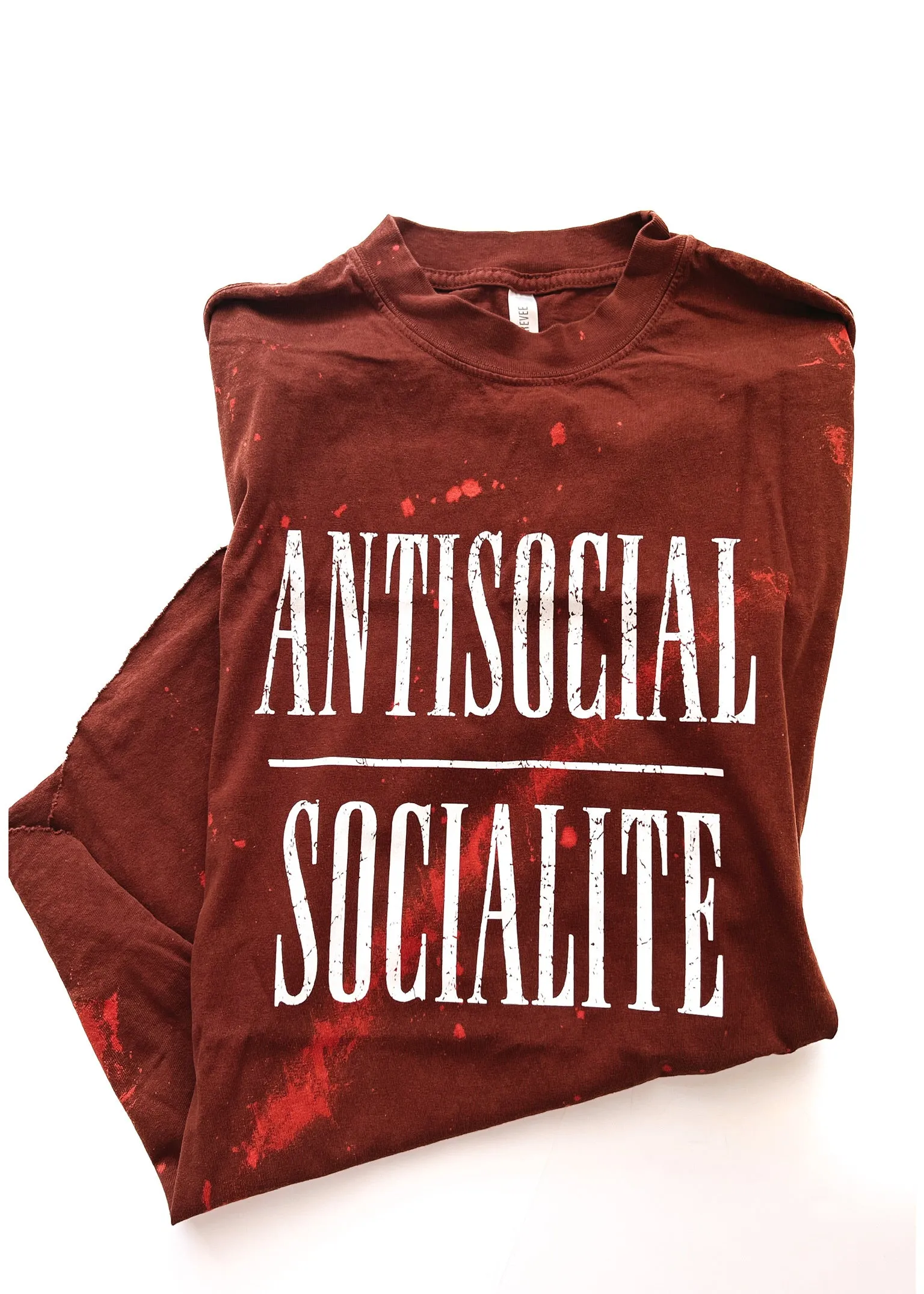 ANTISOCIAL SOCIALITE BLEACHED OUT SIDE SLIT TEE