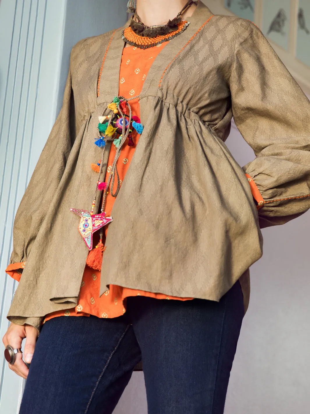 Army Green Dobby Tunic - ALP-LK-1365