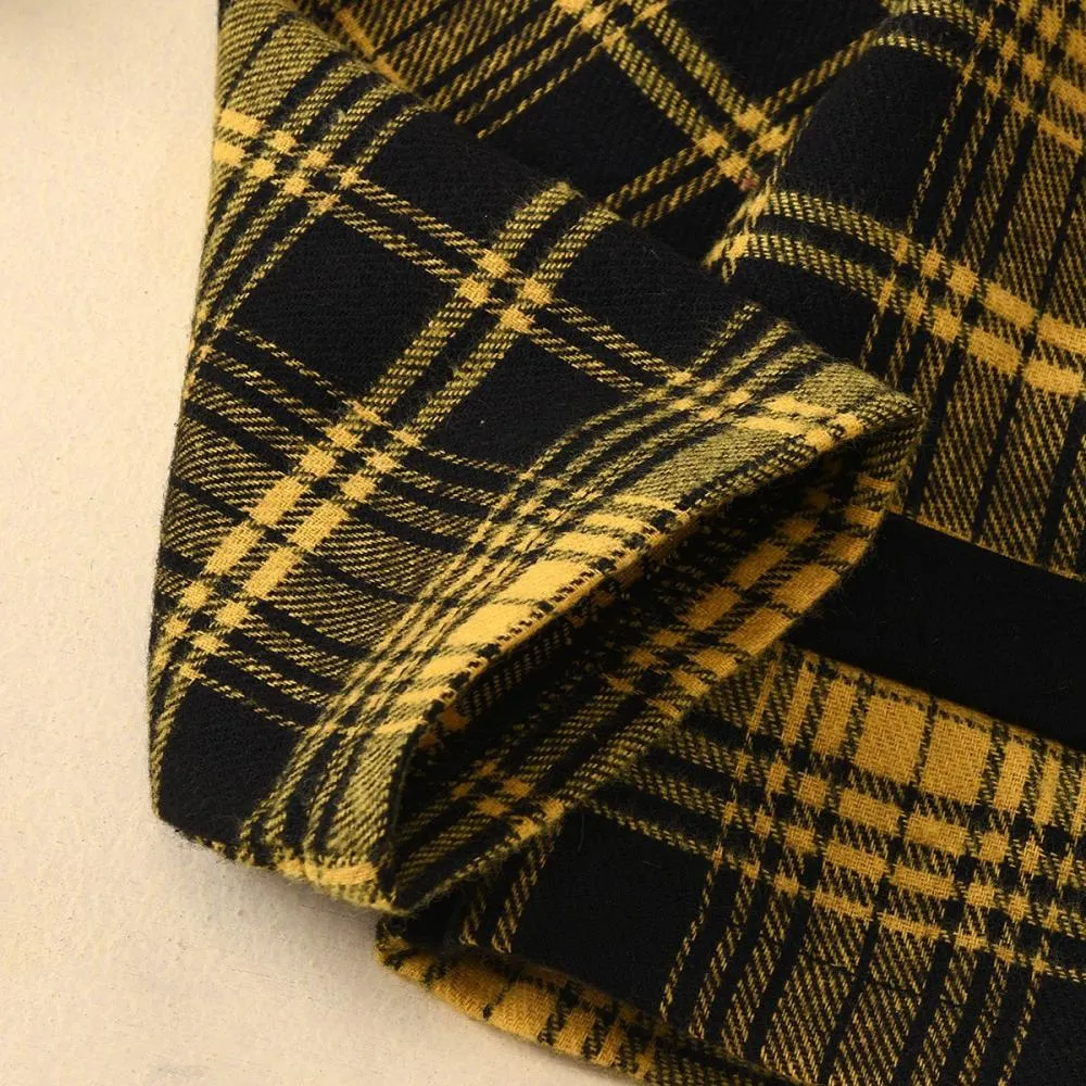 Autumn Plaid Stitching Skirt Girls Suit Wholesale Baby Girls Clothes