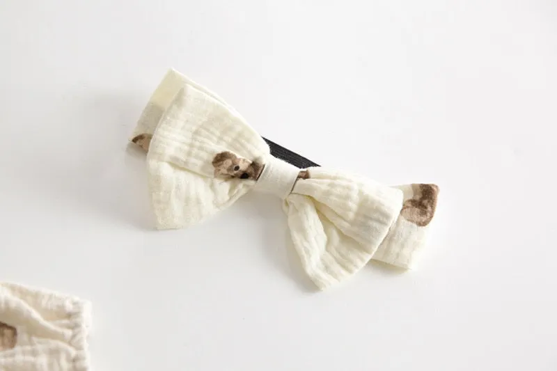 Bear Print Toddler with Headband 3 Pcs Suits