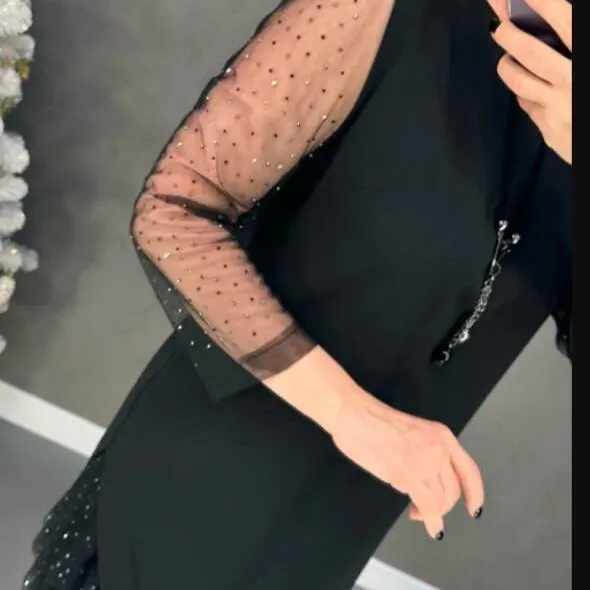 Black Friday Sale:50% OFFLace Sequin Hem Mesh Sheer Sleeve Mini Dress