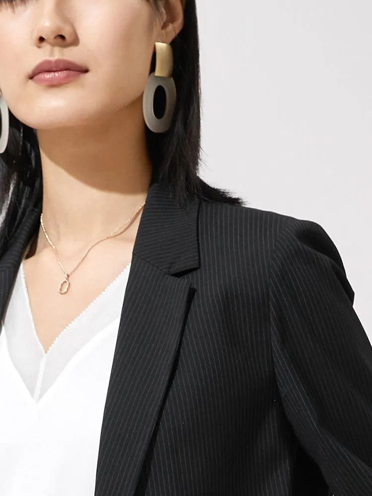 Black-Grey Stripe Blazer