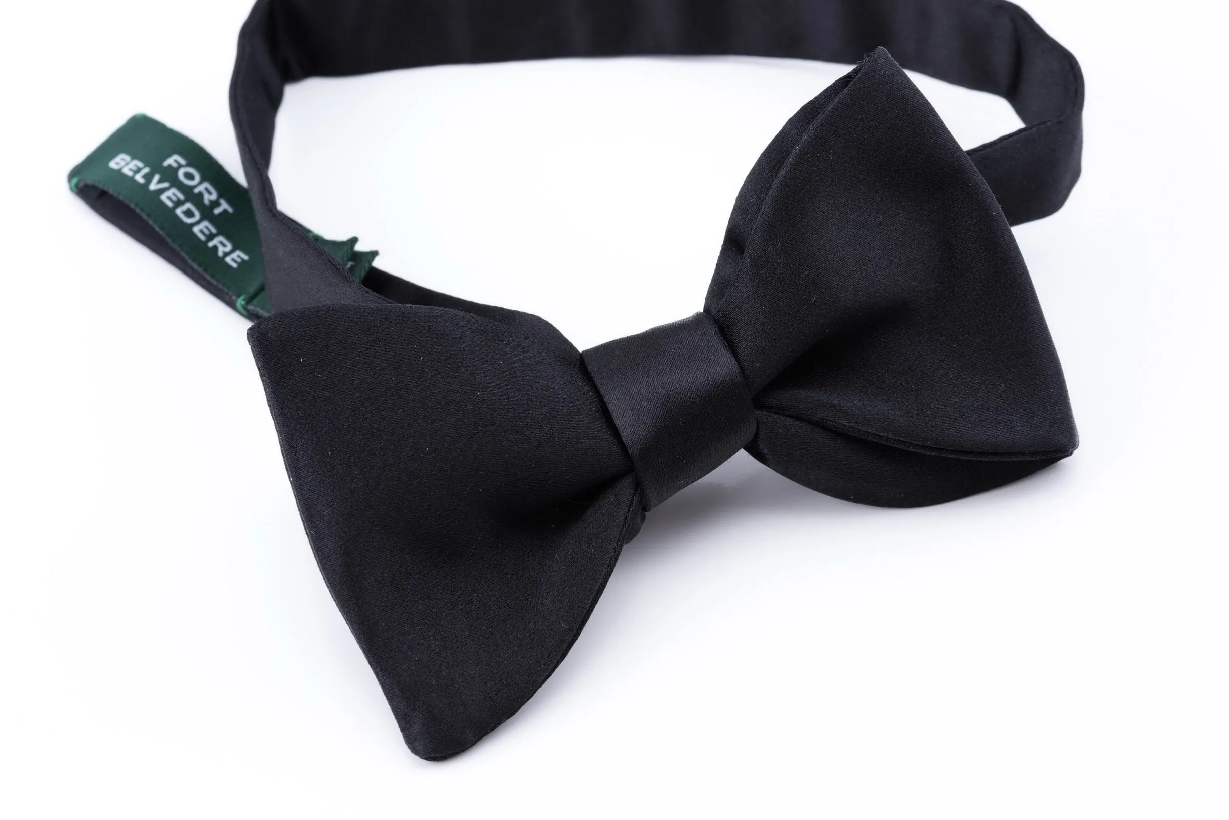 Black Silk Satin Butterfly Self-Tie Bow Tie