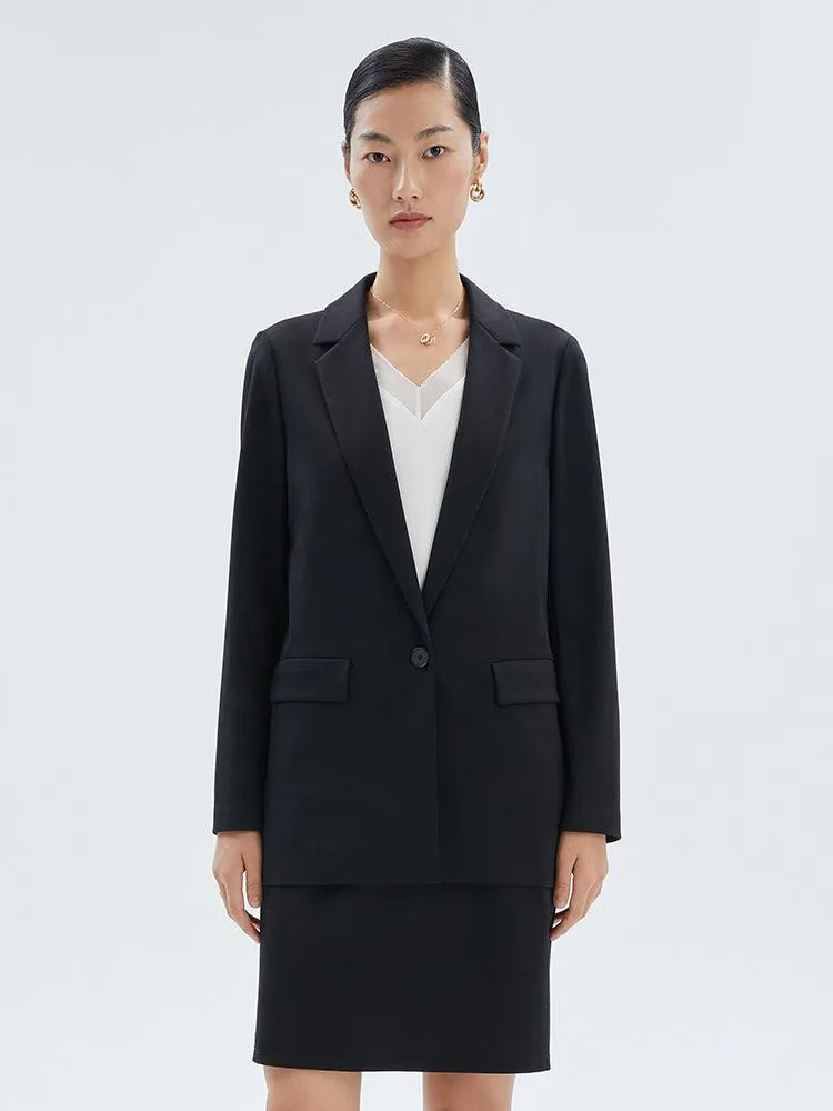 Black Tencel Knit Blazer
