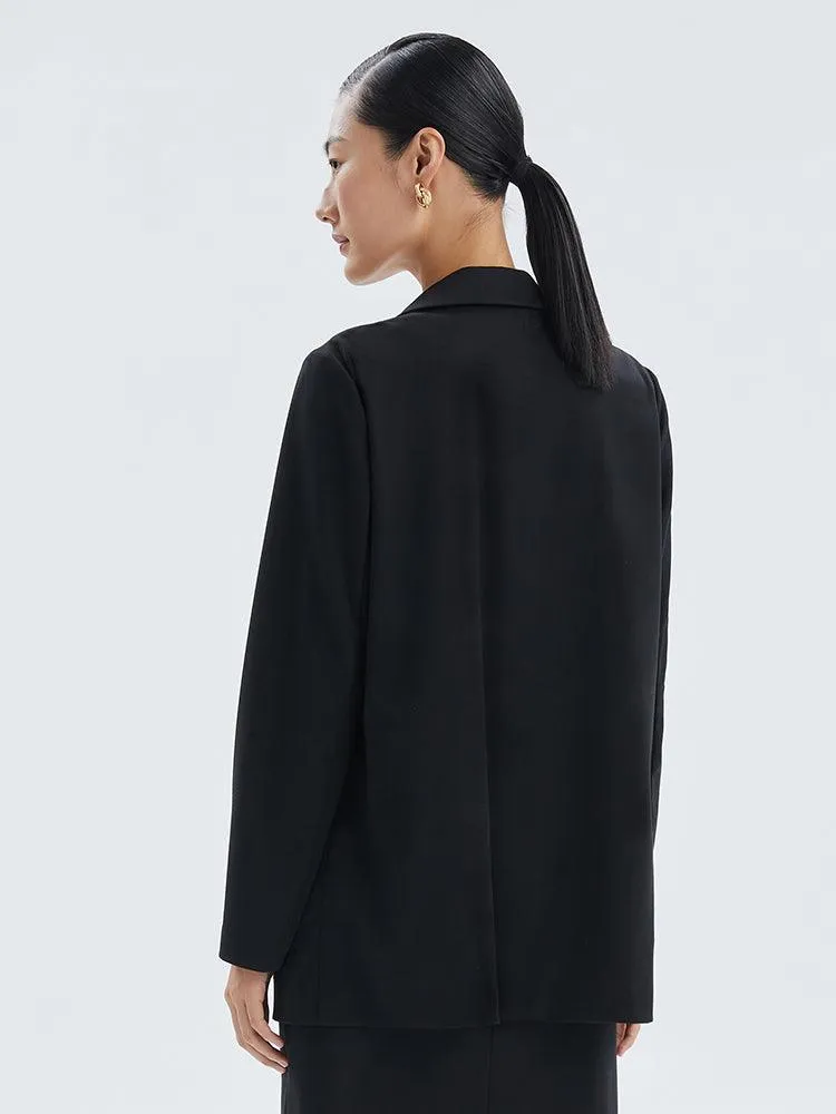 Black Tencel Knit Blazer