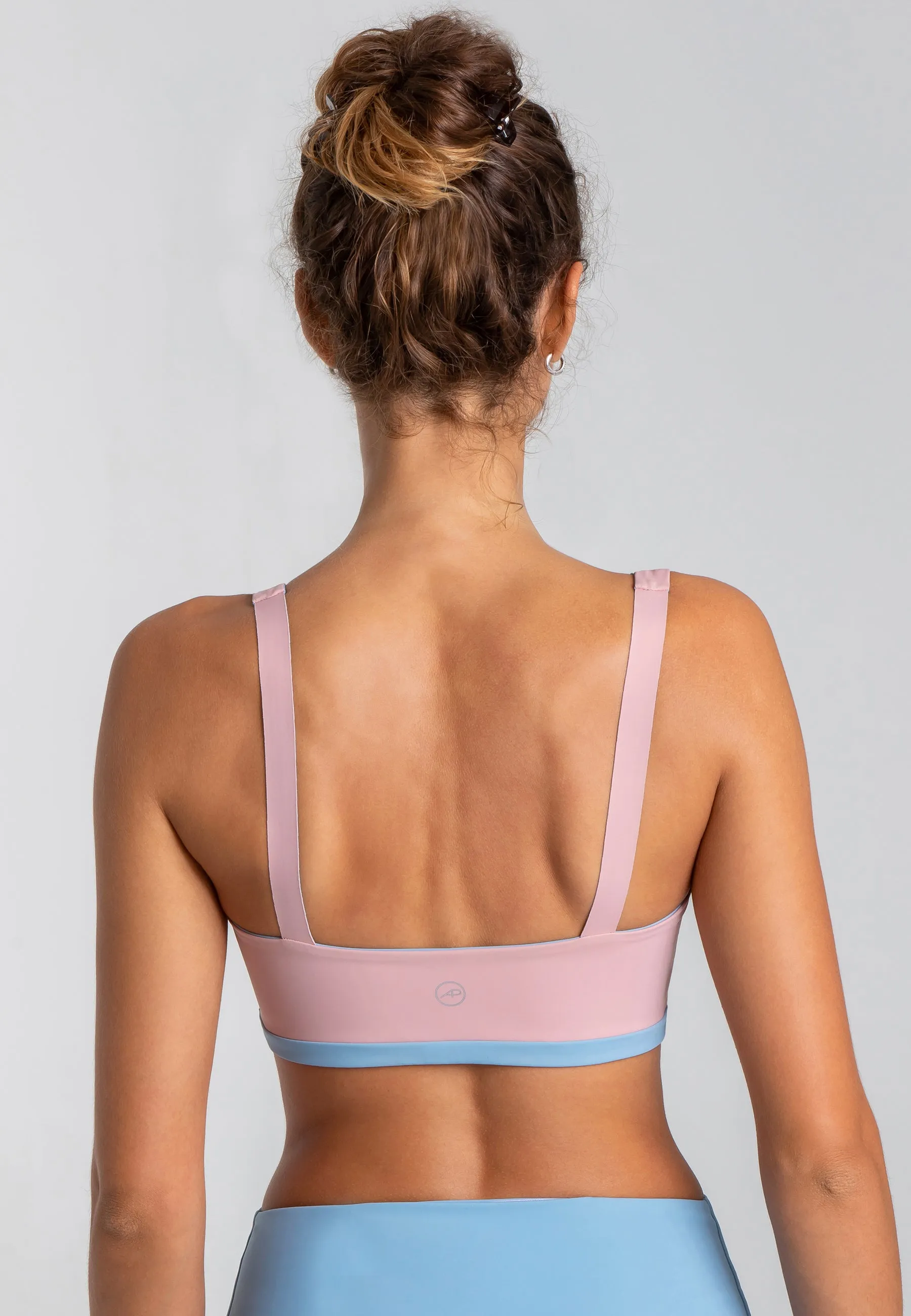 Charm Bralette Reversible - Rose Blossom Dusty Baby Blue