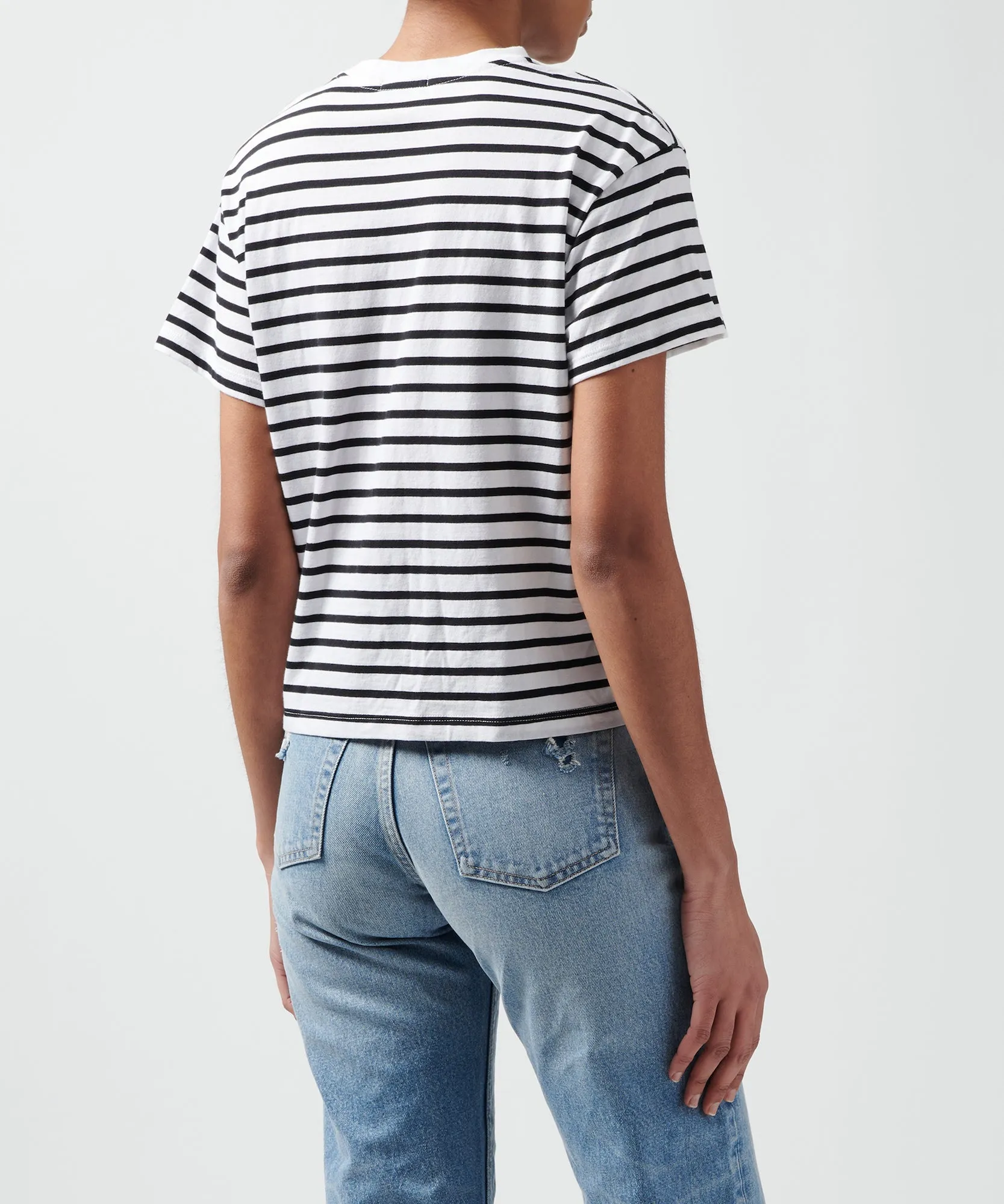 Classic Jersey Short Sleeve Boy Tee - Black/ White Stripe