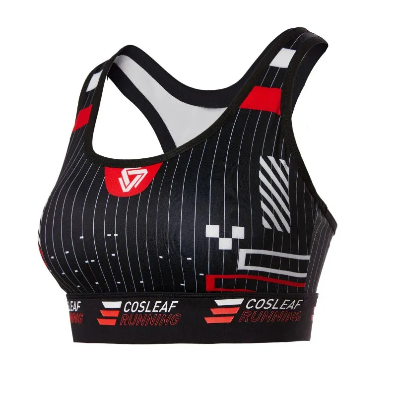 Closure Workout Yoga Bras With Fixed Pads Printing Shockproof Fitness Running Wear Sports Bra