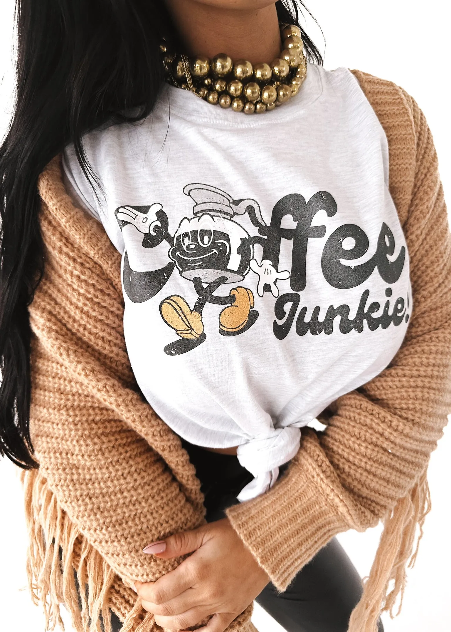COFFEE JUNKIE SIDE SLIT TEE