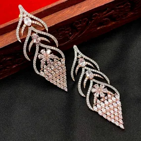 Contemporary Rose Gold Leaf Design Earring