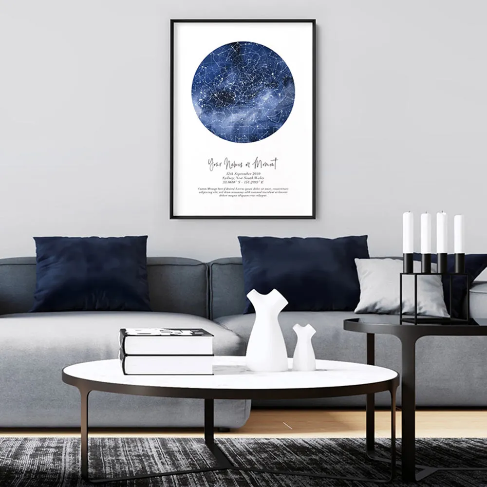 Custom Star Map | Galaxy Watercolour - Art Print