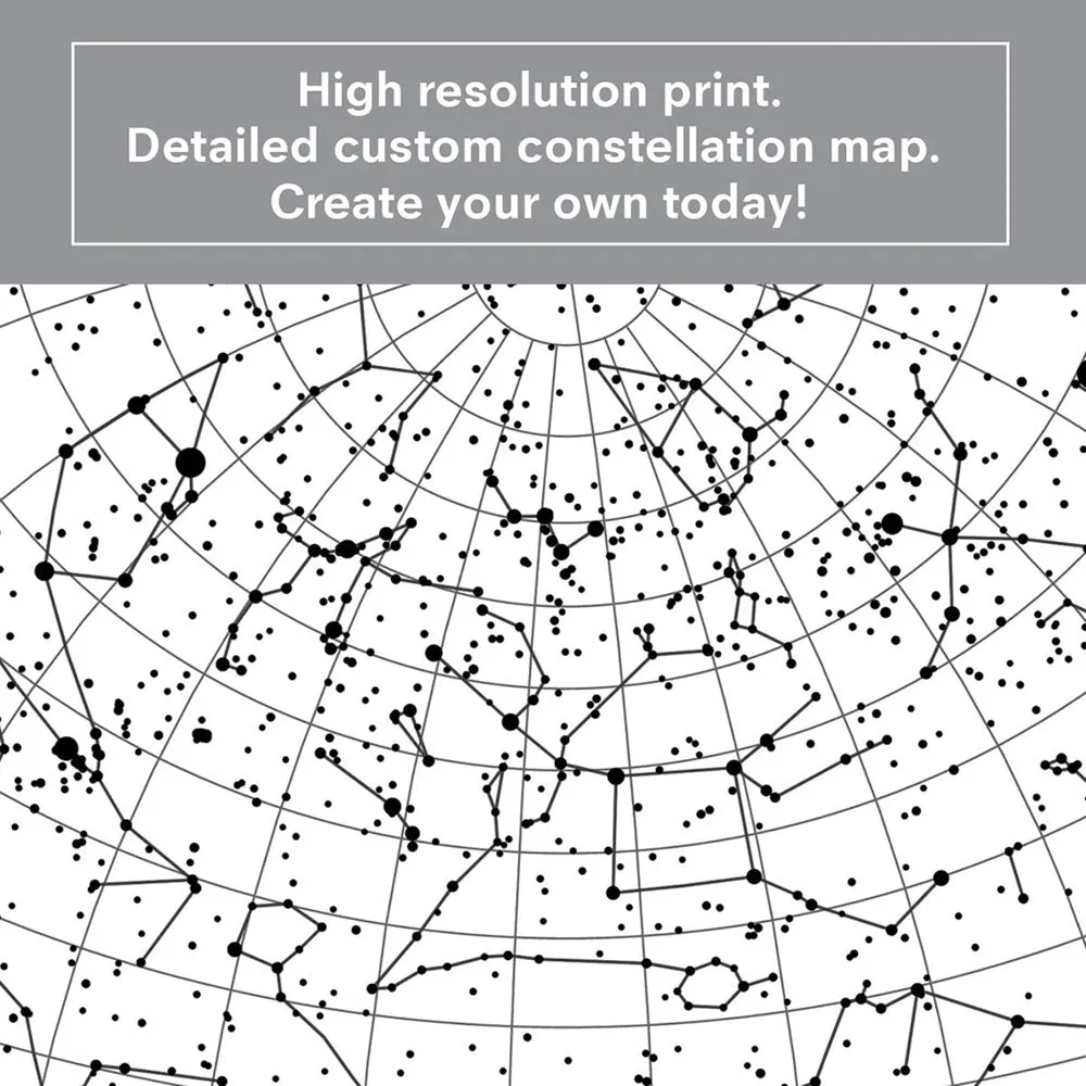 Custom Star Map | White Circle - Art Print