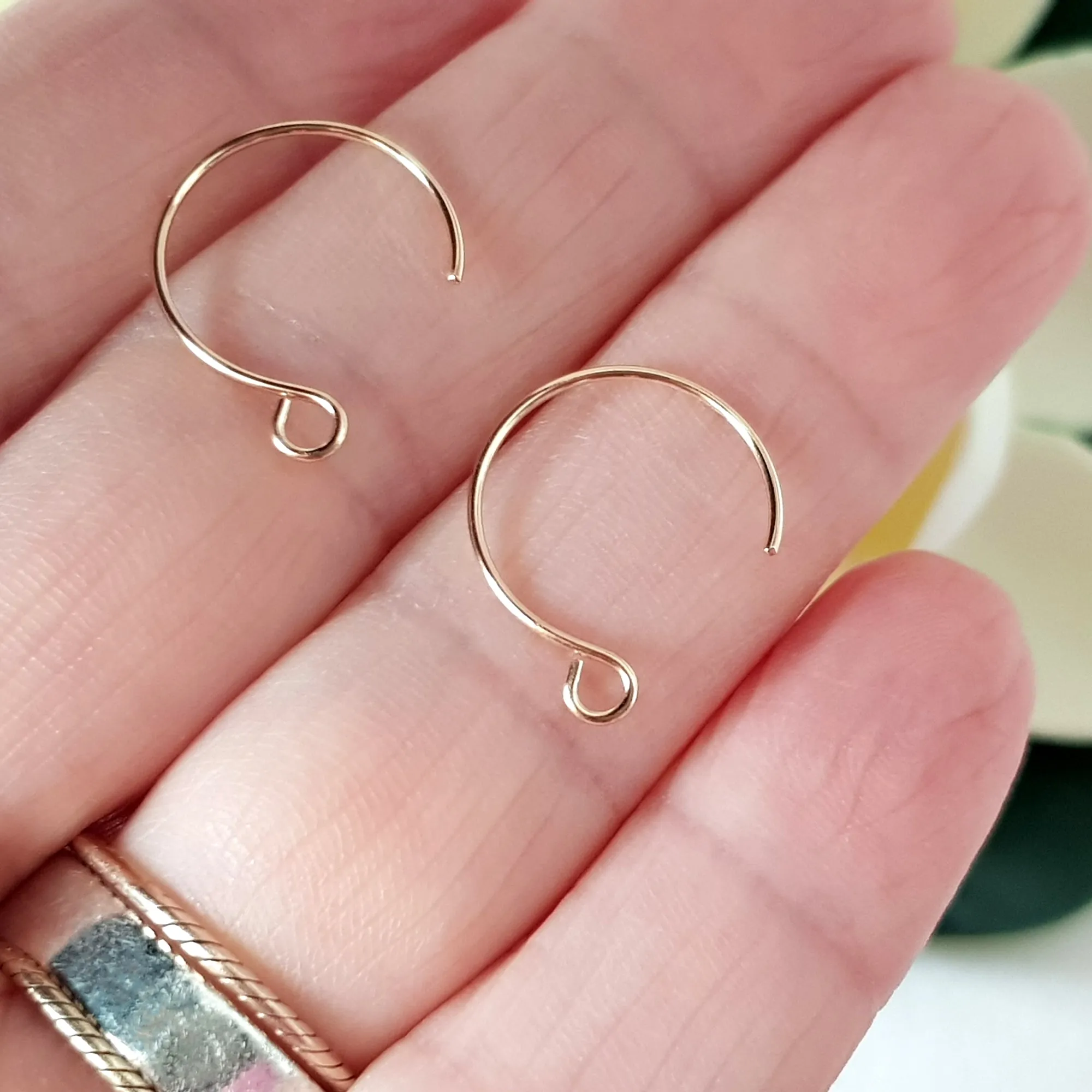 Earring Hook [1 Pair] Handmade Circular Earring Wires Gold-Filled 14k | GF-002EH | Jewellery Making Supply