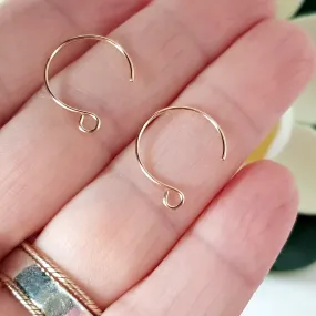 Earring Hook [1 Pair] Handmade Circular Earring Wires Gold-Filled 14k | GF-002EH | Jewellery Making Supply