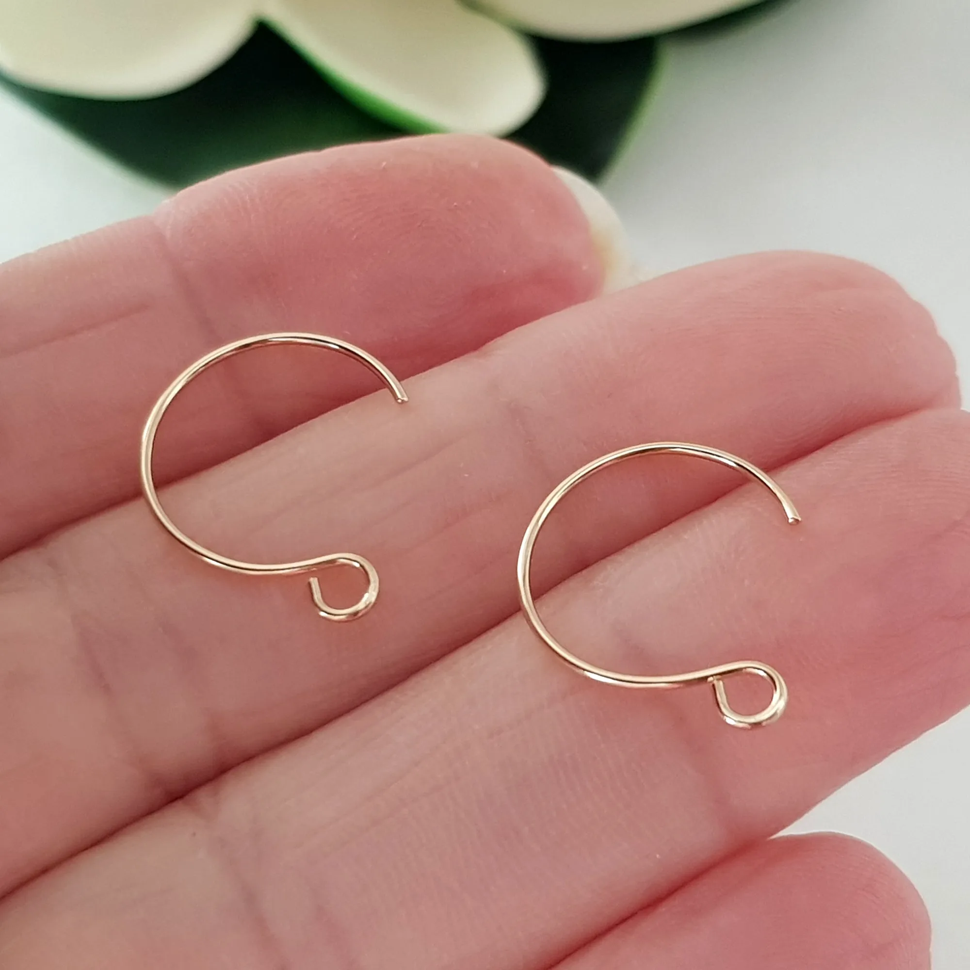 Earring Hook [1 Pair] Handmade Circular Earring Wires Gold-Filled 14k | GF-002EH | Jewellery Making Supply