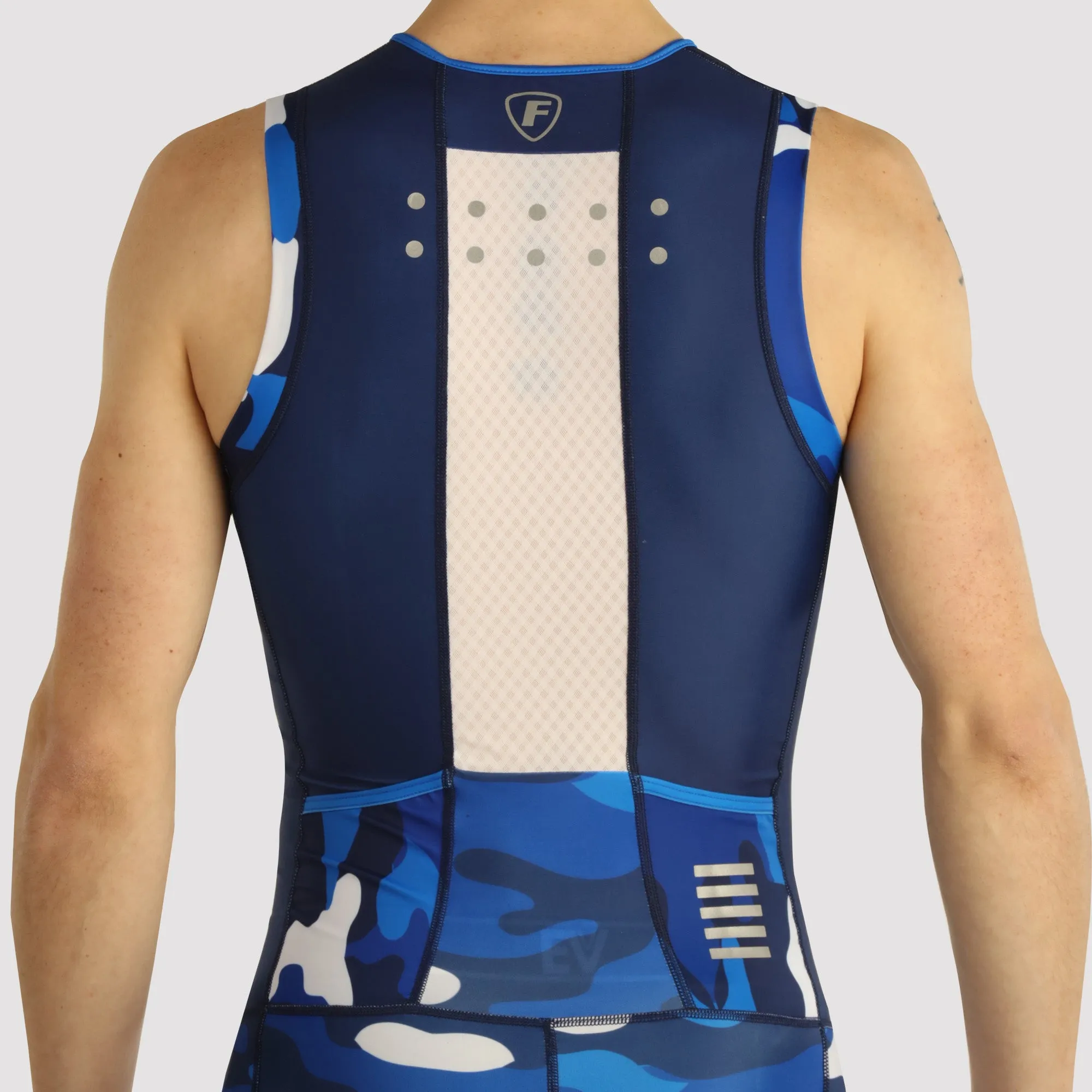 Fdx Camouflage Blue Men's & Boy's Padded Triathlon Suit
