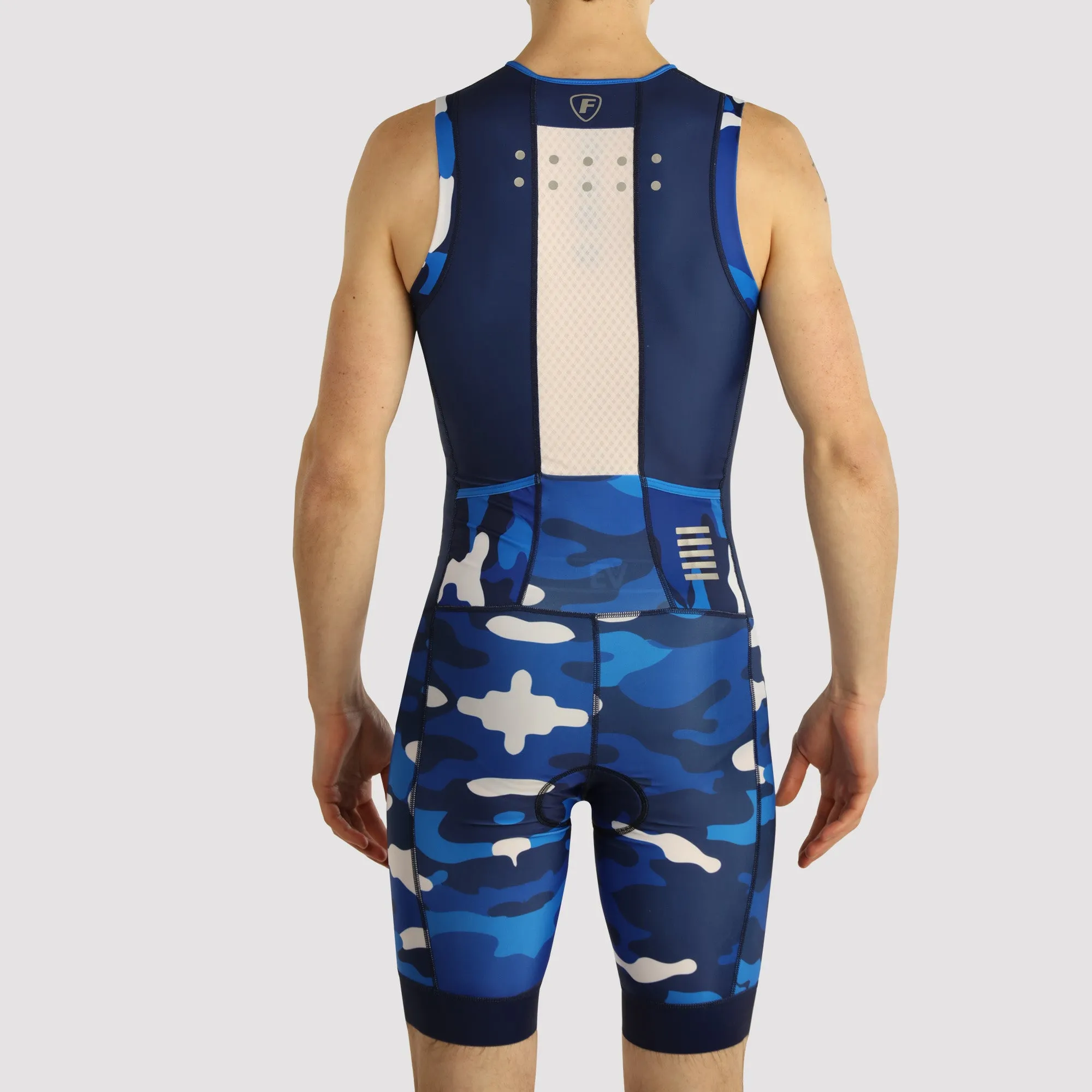 Fdx Camouflage Blue Men's & Boy's Padded Triathlon Suit