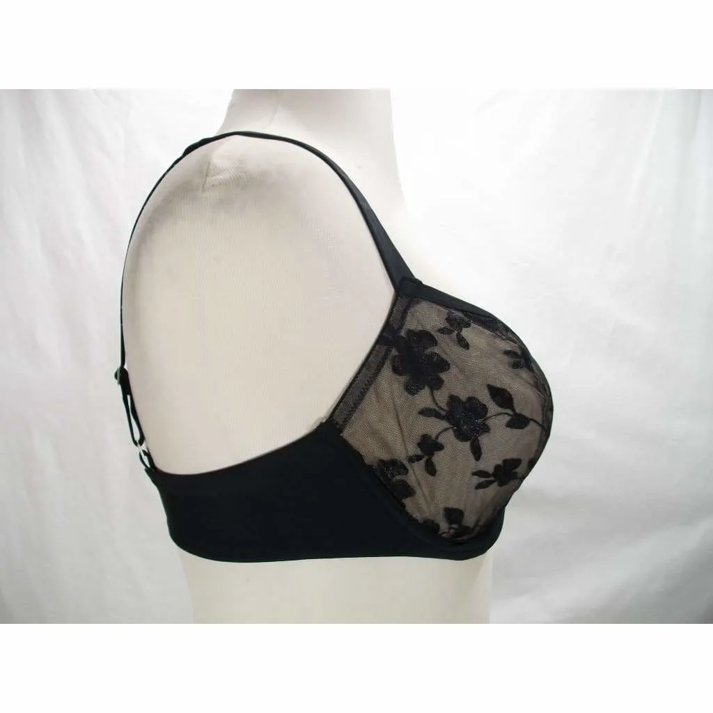 Felina 190013 Sabrina Semi Sheer Lace Demi Underwire Bra 36C Black