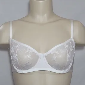 Felina 190013 Sabrina Semi Sheer Lace Demi Underwire Bra 38D White