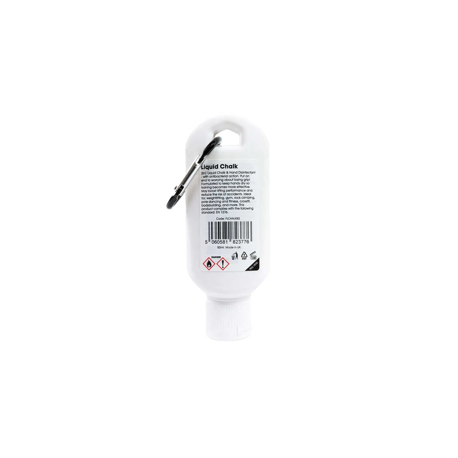 Fitness Mad Liquid Chalk 50ml Bottle with Carabiner