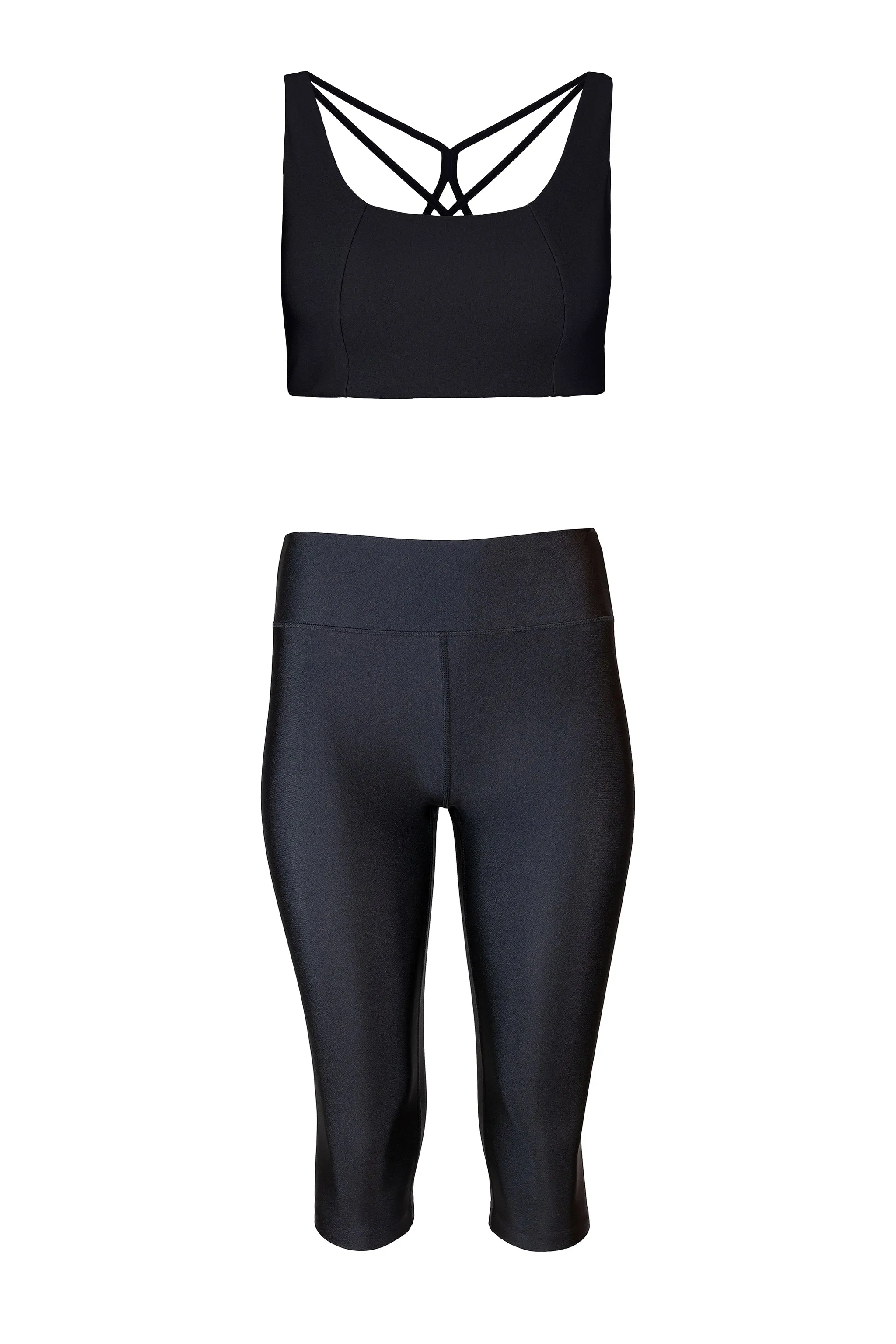 Force BH & Impulse Crop Leggings Set - Liquid Black