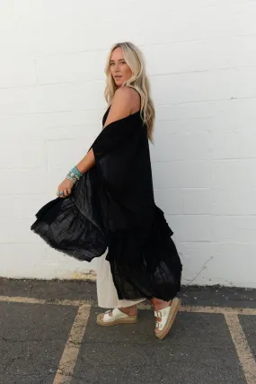 Gwen Ruffle Kimono - Black