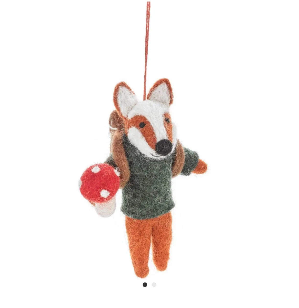 Handmade Felt Fox Christmas Tree Ornament