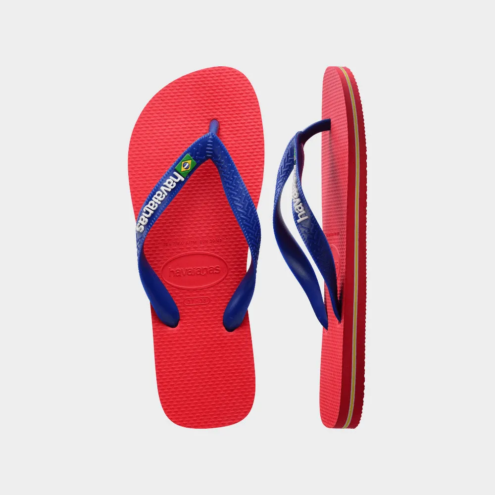 Havaianas Unisex Brazil Logo Ruby Red Thongs Red/Blue _ 180104 _ Red