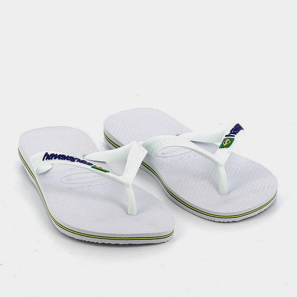 Havaianas Unisex Brazil Logo White Thongs White _ 180107 _ White