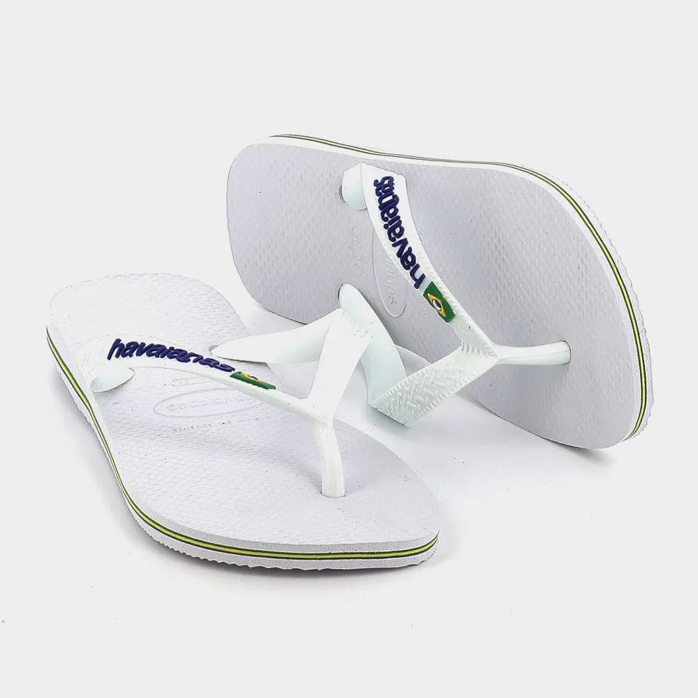 Havaianas Unisex Brazil Logo White Thongs White _ 180107 _ White