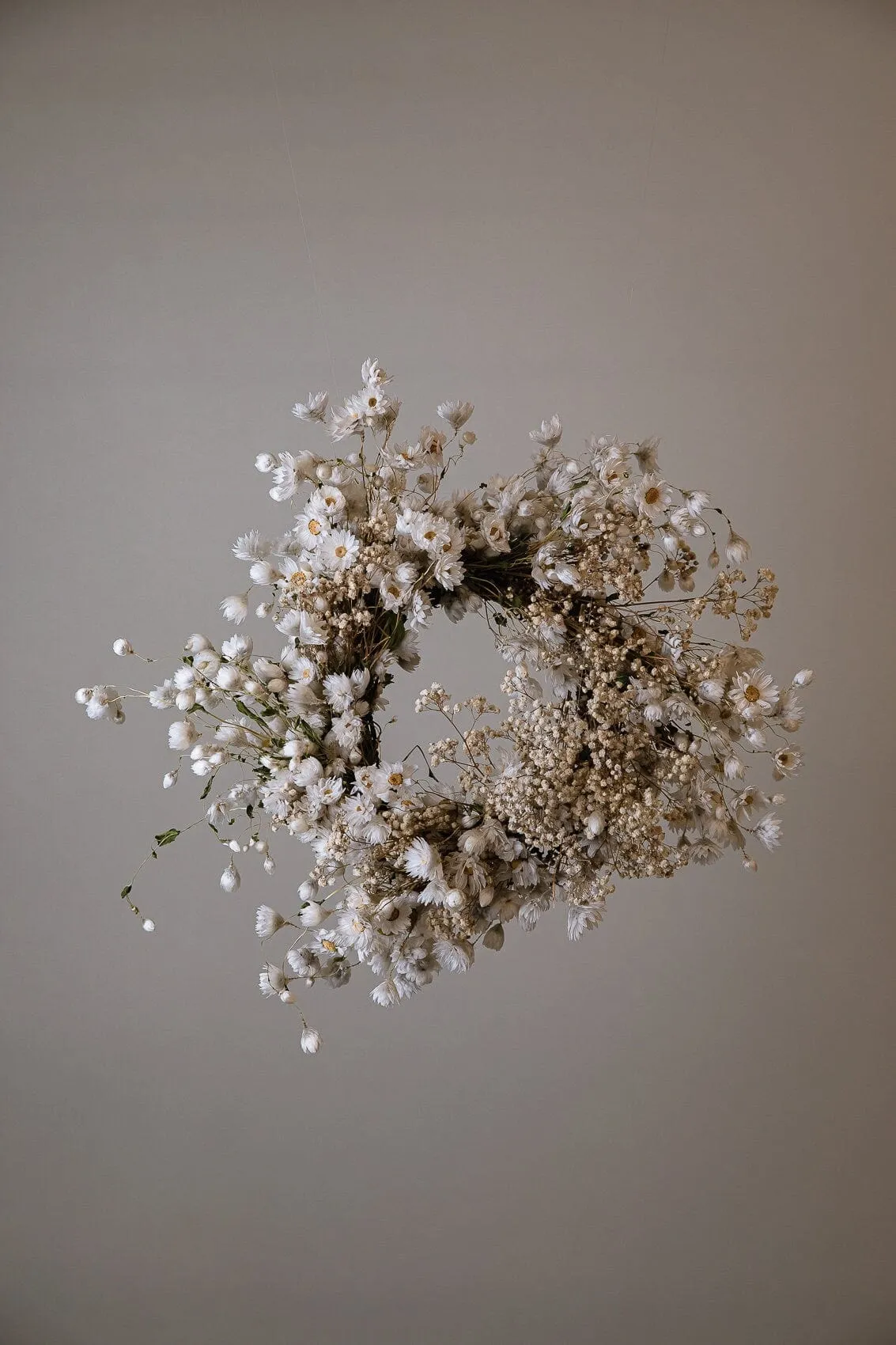 Modern Christmas Wreath No.6 / Daisies in Soft Winter Door Wreath Christmas Decoration / Christmas Wreath / Xmas Door Wreath