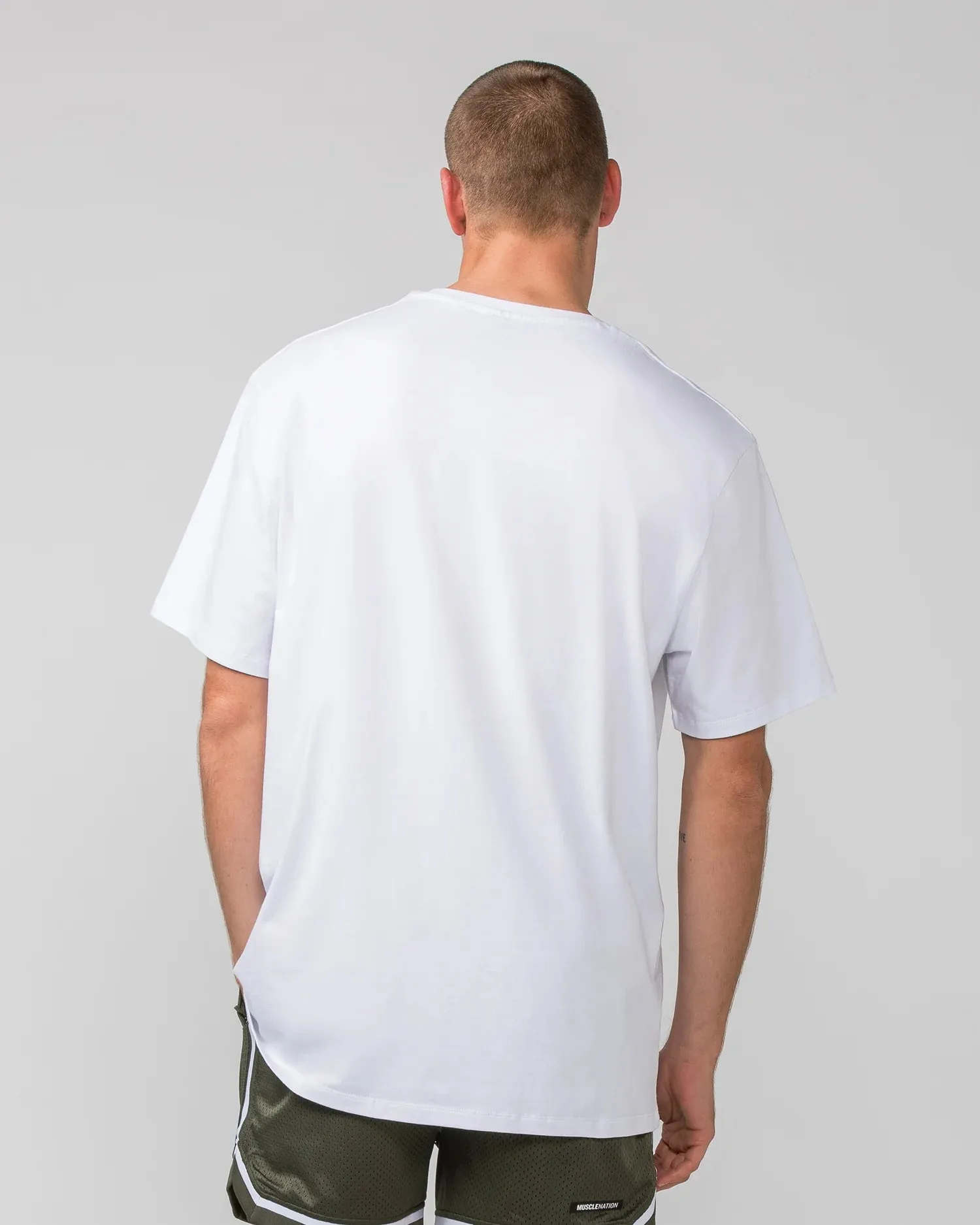 Muscle Nation | Oversized Tonal Tee - White