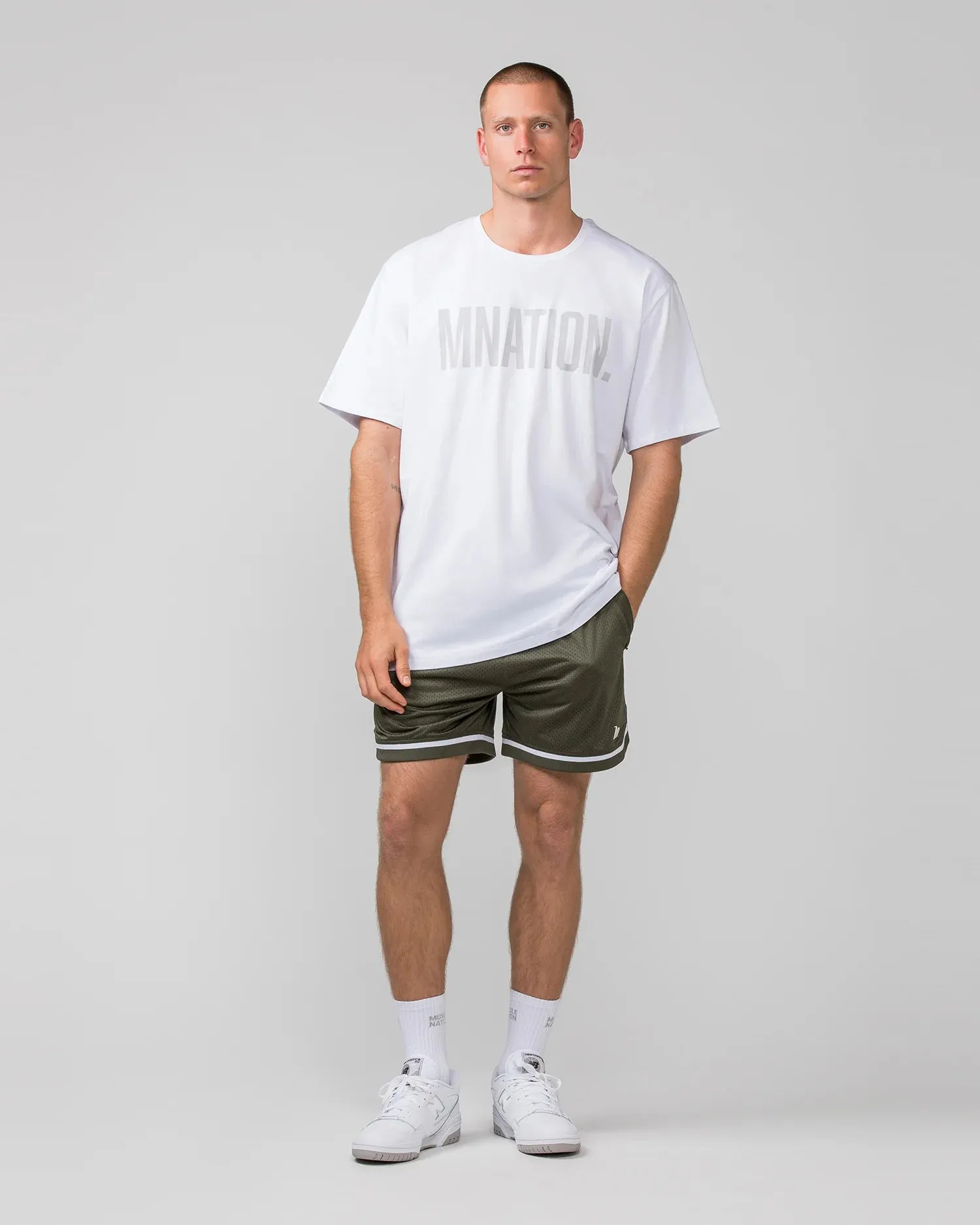 Muscle Nation | Oversized Tonal Tee - White