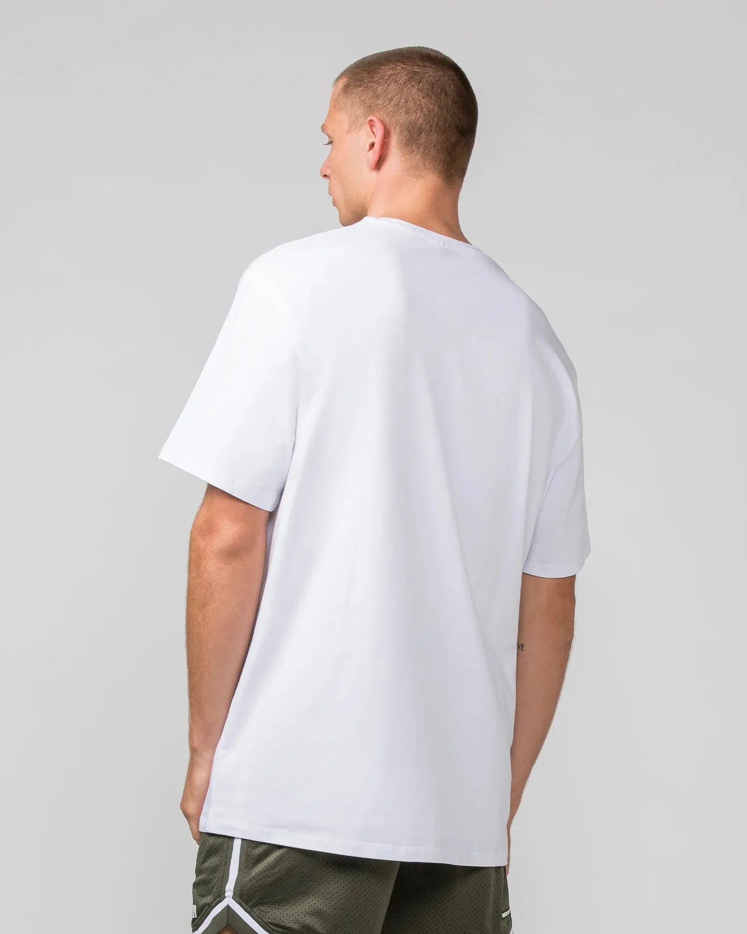 Muscle Nation | Oversized Tonal Tee - White