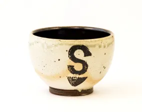 Nathan Falter - bowl small brown and white with S