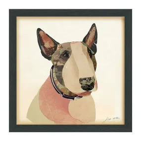 "American Bull Terrier" Dimensional Collage Framed Graphic Art Under Glass Wall Art