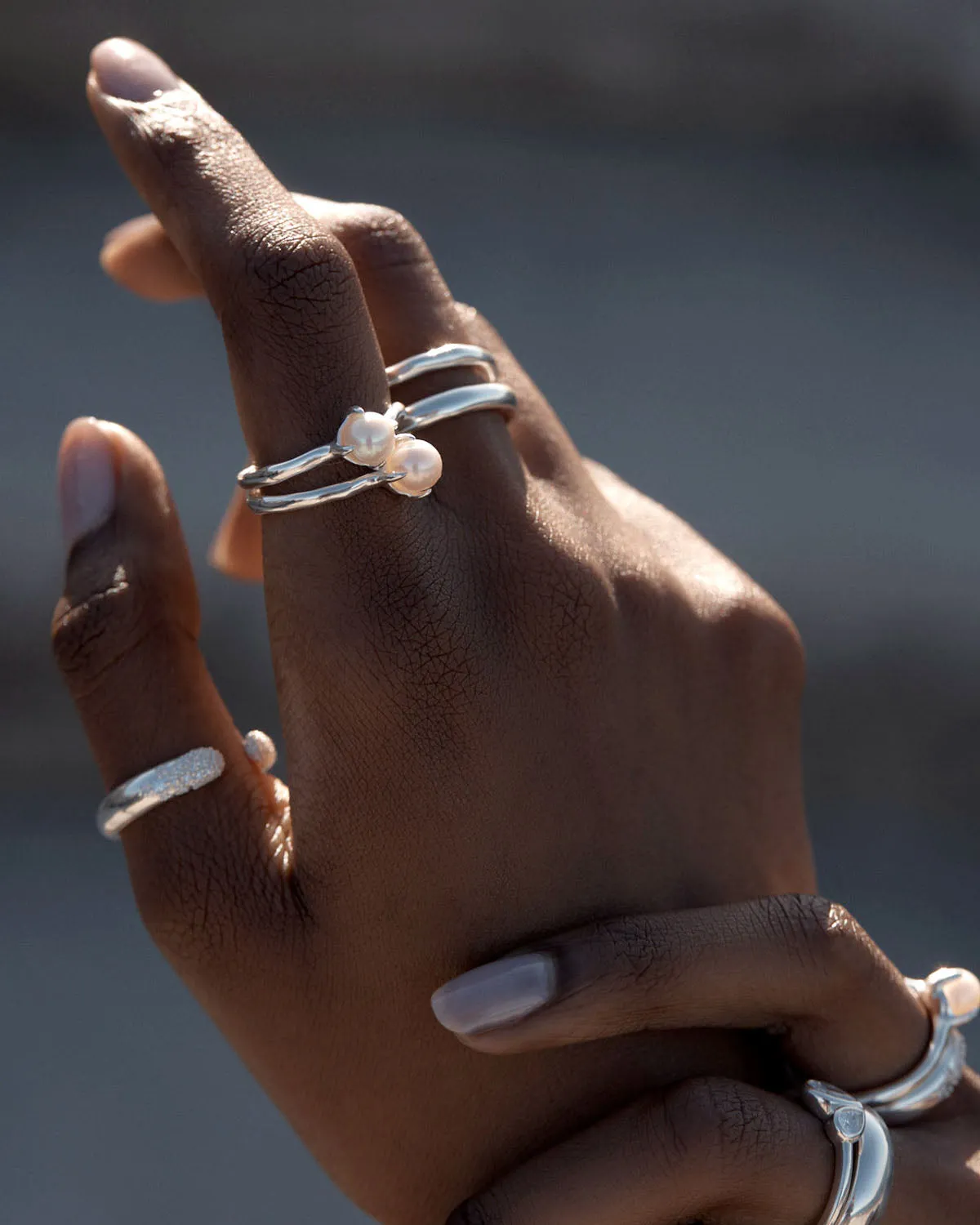 Sterling Silver Endless Grace Pearl Ring